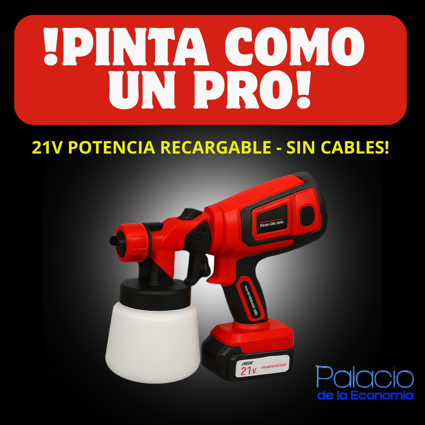 PISTOLA DE PINTURA INALAMBRICA 21V -800ML