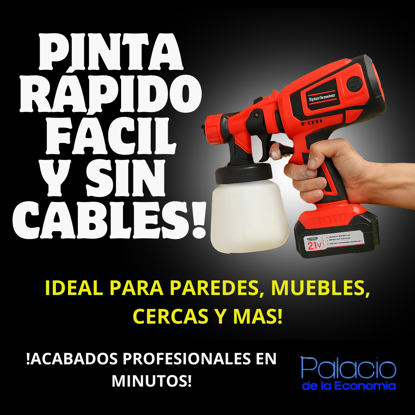 PISTOLA DE PINTURA INALAMBRICA 21V -800ML