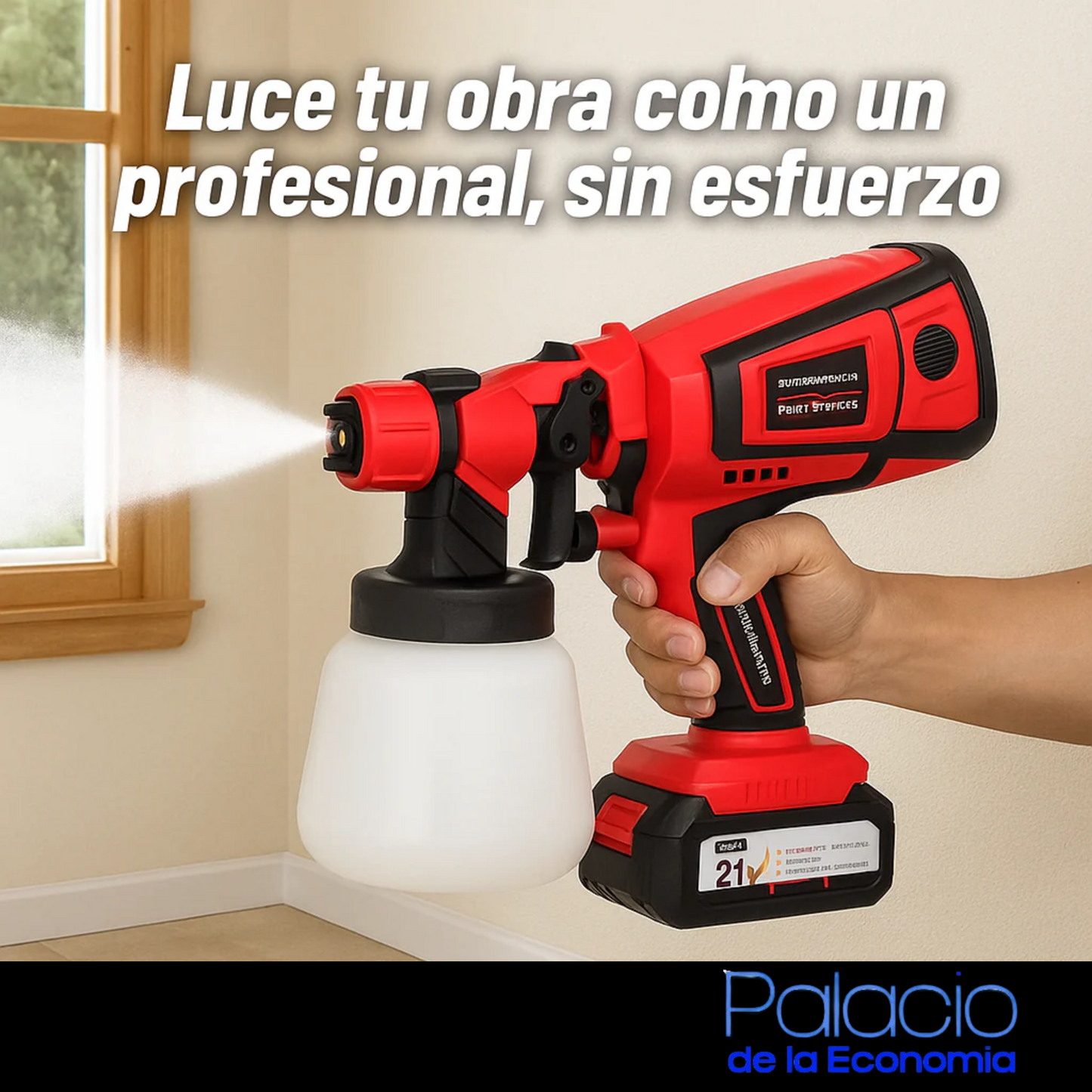 PISTOLA DE PINTURA INALAMBRICA 21V -800ML