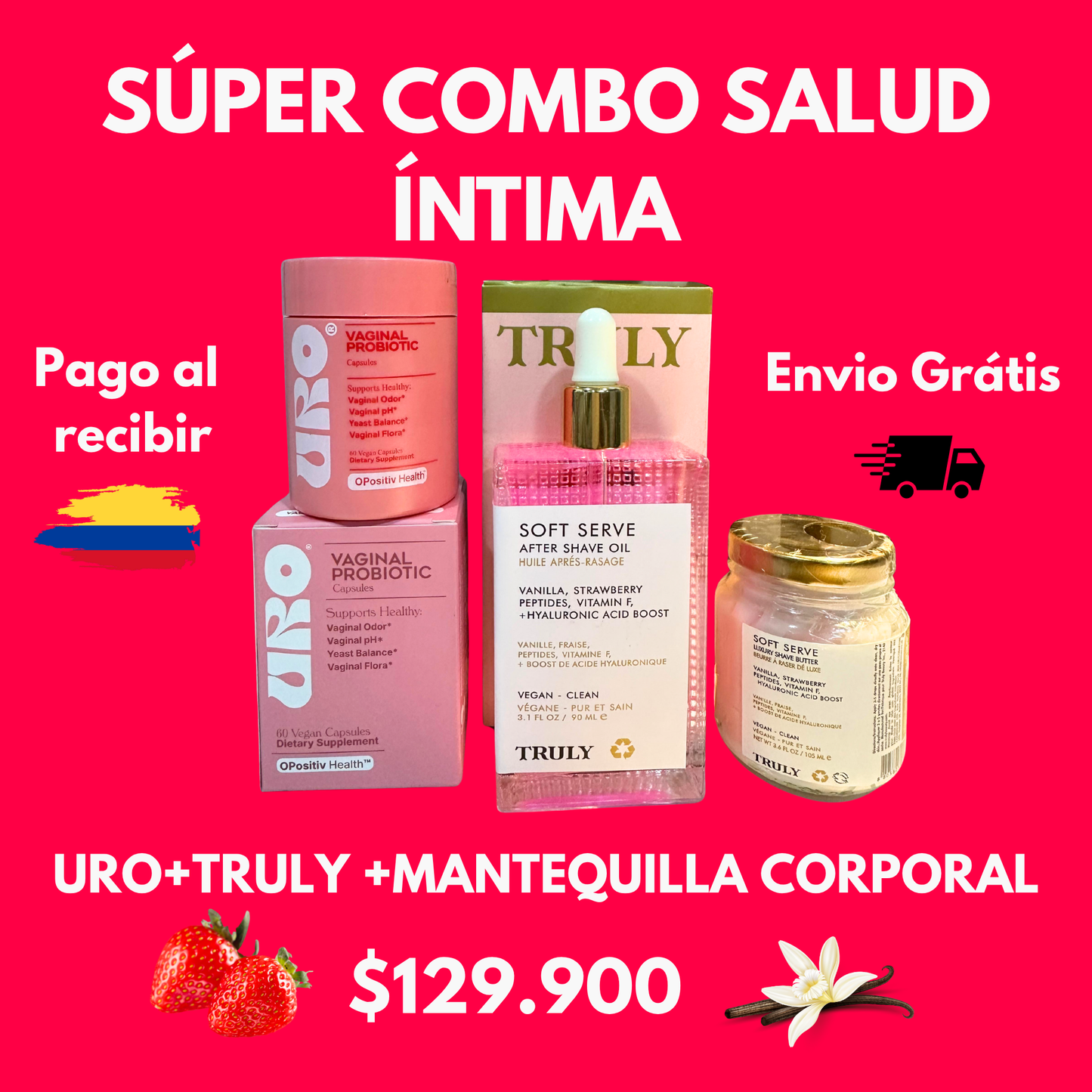 💖SÚPER COMBO SALUD ÍNTIMA! 🍓TRULY + URO + MANTEQUILLA