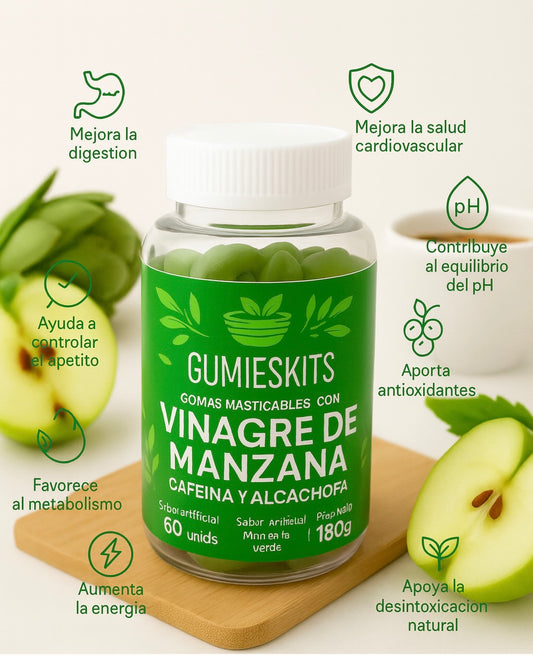 🔥SÚPER COMBO- 🍎GOMITAS DE VINAGRE DE MANZANA + PARCHES PARA ADELGAZAR SLIM PATCH🌿