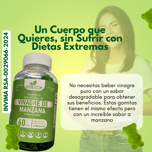 Gomas Vinagre De Manzana Vitalcom X60💚 El mejor aliado💚Envio grátis
